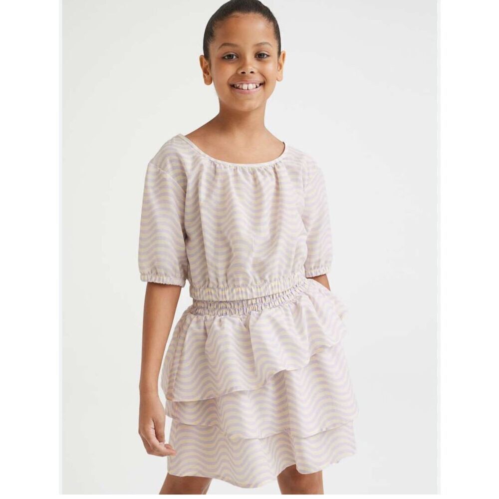 H&M Girls Purple Cream Blouse & Skirt Set See Description Size Top 12 Skirt 8/10